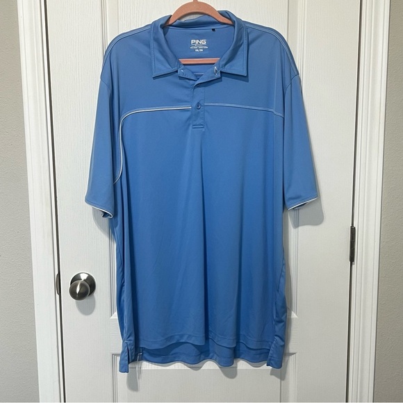 Ping Men’s Golf Shirt Light Blue Button Up Active Polo Size XXL - Picture 1 of 8